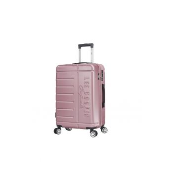 Troler mare  Brighton - ABS - 4 roti duble - cifru - 77 cm - rose