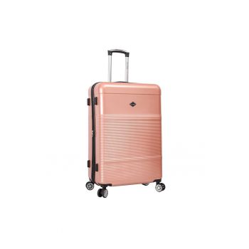 Troler mare extensibil  LC32203 - policarbonat - 4 roti duble - cifru - 77 cm - rose
