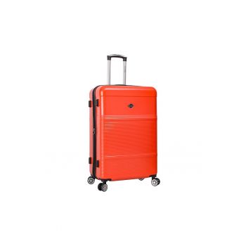 Troler mare extensibil  LC32203 - policarbonat - 4 roti duble - cifru - 77 cm - rosu