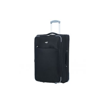 Troler mare extensibil  SW233 - 72x44.5x25 cm - +30% capacitate - bagaj de cala - poliester - 2 roti - negru