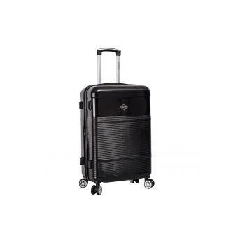Troler mediu extensibil  LC32203 - policarbonat - 4 roti duble - cifru - 67 cm - negru