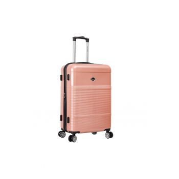 Troler mediu extensibil  LC32203 - policarbonat - 4 roti duble - cifru - 67 cm - rose