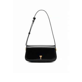 Black Cow Leather Shoulder Paris Bag - One size