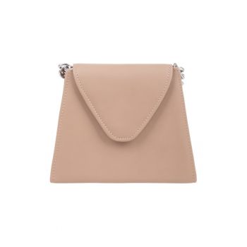 Geanta crossbody cu bareta din lant - Bej deschis