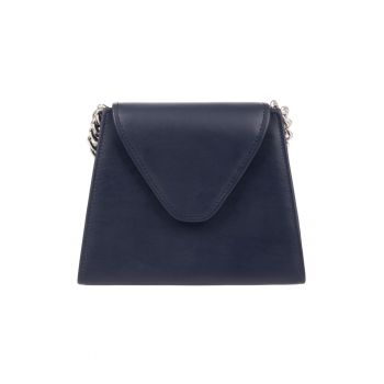 Geanta crossbody cu bareta din lant - Bleumarin