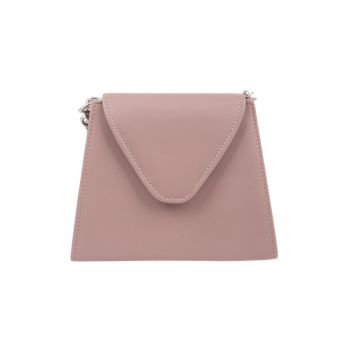 Geanta crossbody cu bareta din lant - Roz prafuit