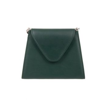 Geanta crossbody cu bareta din lant - Verde padure