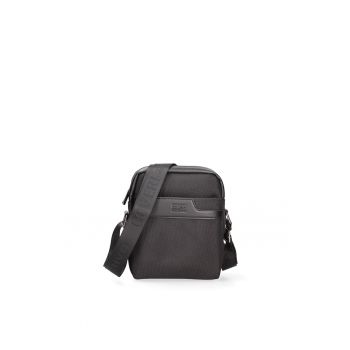 Geanta crossbody cu bareta logo - Negru