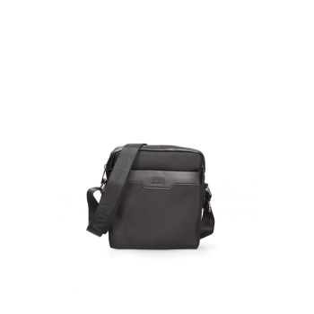 Geanta crossbody cu insertii din piele ecologica - Gri