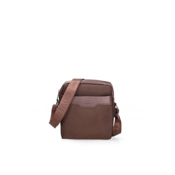 Geanta crossbody cu insertii din piele ecologica - Maro