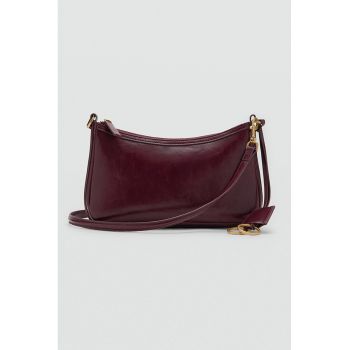 Geanta crossbody cu talismane - Alb/Visiniu