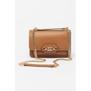Geanta crossbody de piele cu clapa Heather - Caramel