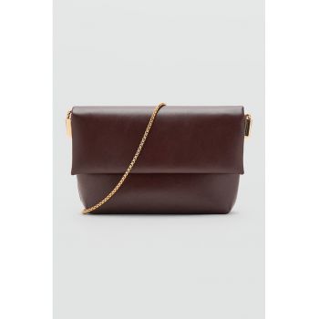 Geanta crossbody de piele ecologica - Maro cognac