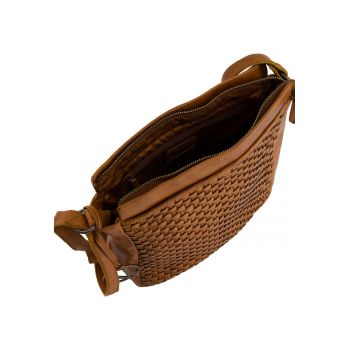 Geanta crossbody din piele cu aspect impletit