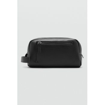 Geanta crossbody din piele ecologica cu fermoar - Negru