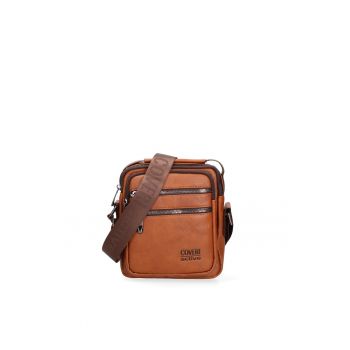 Geanta crossbody din piele ecologica Eldrin - Maro scortisoara