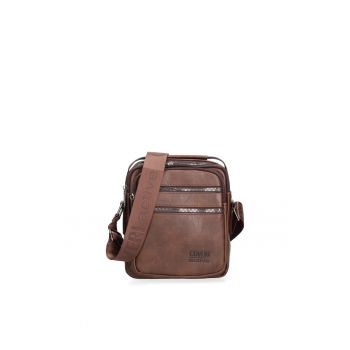 Geanta crossbody din piele ecologica Eldrin - Maro