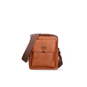 Geanta crossbody din piele ecologica Novaro - Maro scortisoara