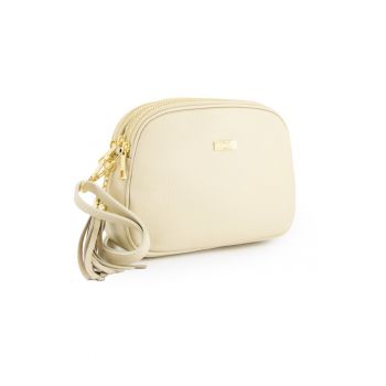 Geanta crossbody din piele naturala cu 3 compartimente