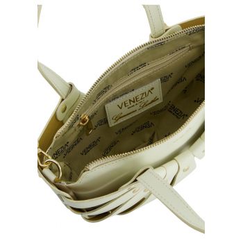 Geanta crossbody din piele naturala cu lant detasabil
