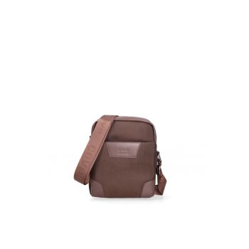 Geanta crossbody dreptunghiulara cu bareta ajustabila - Maro
