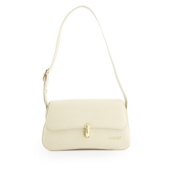Geanta dama  Baguette piele naturala bej 27x15x7cm curea reglabila aurii