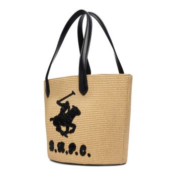 Geanta dama  bej textil mare A4