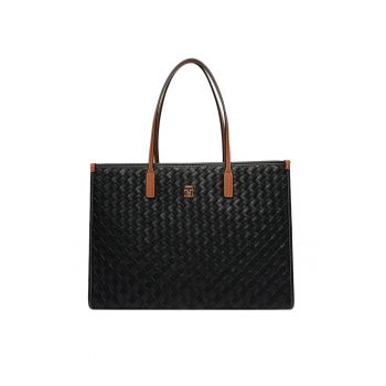 Geanta de piele ecologica cu aspect impletit  43 x 31 x 18 cm