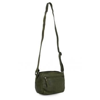 Geanta din piele crossbody cu logo