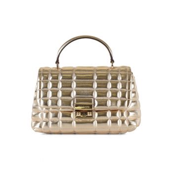 Geanta din piele cu model matlasat Satchel