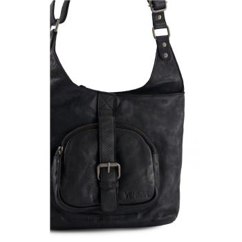 Geanta hobo  piele naturala negru 30x27x9cm reglabila