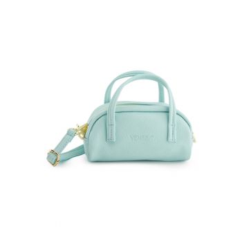 Geanta mini dama  piele naturala verde menta 20x11x10cm curea detasabila aurii