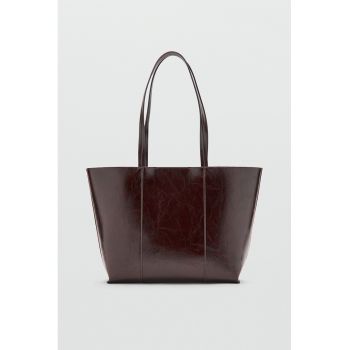 Geanta shopper de piele ecologica - Visiniu