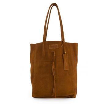Geanta shopper din piele intoarsa