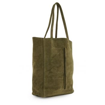 Geanta shopper din piele intoarsa