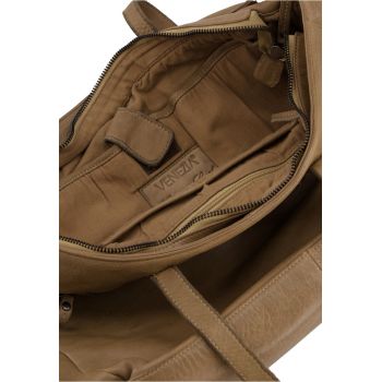 Geanta shopper din piele naturala cu 2 barete fixe