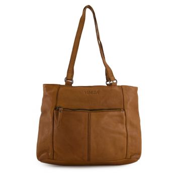 Geanta shopper din piele naturala cu doua barete fixe