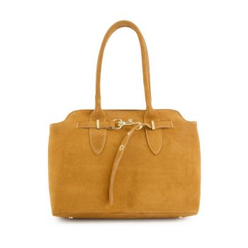 Geanta shopper  piele naturala maro 27x36x13cm