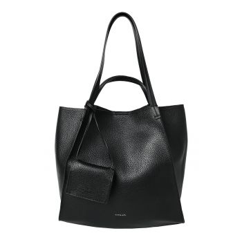 Geanta tote din piele ecologica cu etui detasabil - Negru