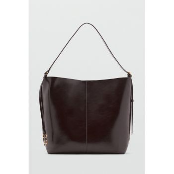 Geanta tote din piele ecologica - Maro cognac