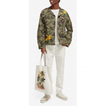 Geanta Tote unisex din bumbac cu imprimeu floral