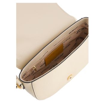 Geanta umar  piele naturala bej 14x22x7cm curea reglabila aurie
