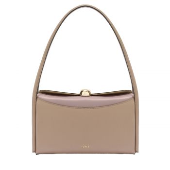 Nicole m boston bag stucco gray + mauve