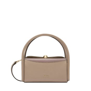 Nicole mini boston bag stucco gray + mauve