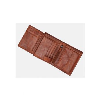 Portofel barbati  piele naturala maro 12x10cm
