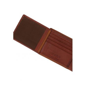 Portofel clasic maro din piele naturala 11x8 -5cm