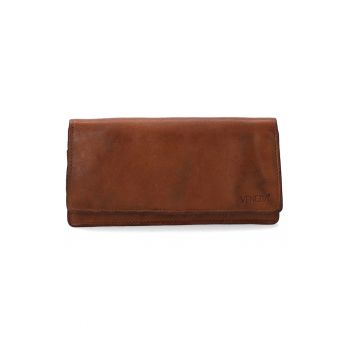 Portofel dama  piele naturala maro 18 -5x9 -5cm