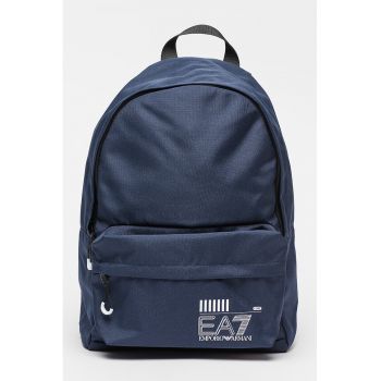 Rucsac unisex cu buzunar frontal - Alb/Bleumarin