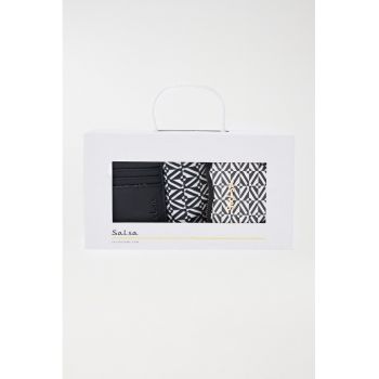 Set cu esarfa - portofel si portchei - 3 piese