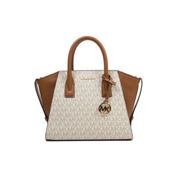 Geanta crossbody cu garnituri de piele - 19x31x11 cm